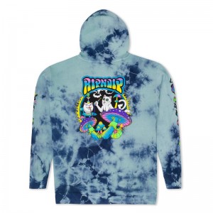 Bluza z Kapturem Ripndip Psychedelic Garden Granatowe Głęboka Turkusowe Niebieskie | PLK3127O