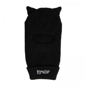 Czapka Ripndip Jermal Ears Żebrowany Balaclava Czarne | PLQ2710M