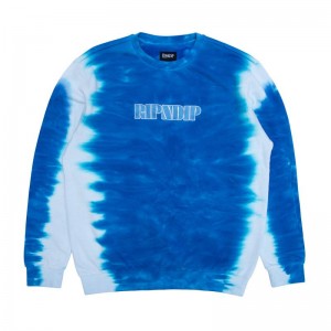 Dzianina Ripndip Wilshire Embroidered Crewneck Niebieskie | PLK3074O