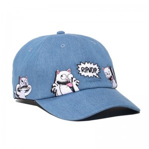 Kapelusz Ripndip Frustration Denim Dad Niebieskie | PLC2678T