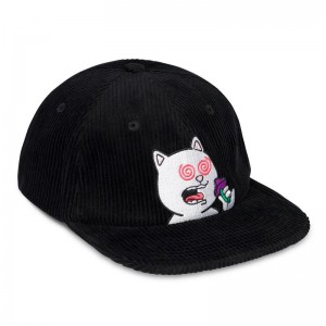 Kapelusz Ripndip Shroom Diet 6 Panel Corduroy Strapback Czarne | PLI2664L