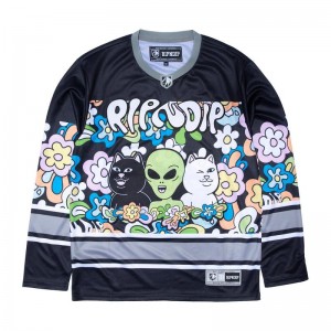 Koszulka Ripndip Flower Child Hockey Czarne | PLQ3083M