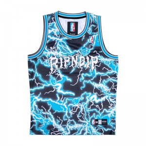 Koszulka Ripndip Nikola Basketball Czarne Niebieskie | PLM3082Q