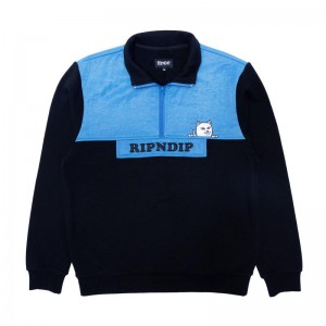 Kurtki Ripndip Beverly Half Zip Niebieskie | PLN3081W