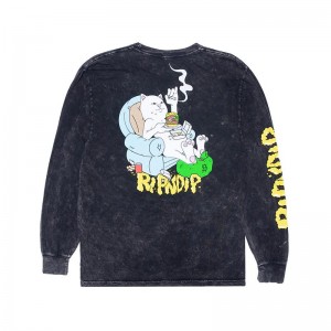 Long Sleeve Ripndip 2 Moods Czarne Niebieskie | PLW3066N