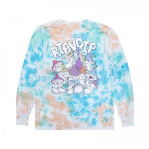 Long Sleeve Ripndip Kaleidoscopic Głęboka Niebieskie Koralowe | PLZ3058U