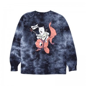 Long Sleeve Ripndip Master Nermal San Czarne Niebieskie | PLS3068G