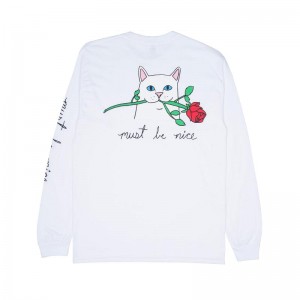 Long Sleeve Ripndip Romantic Nerm Białe | PLD3051F