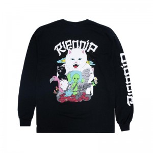 Long Sleeve Ripndip Runaway Czarne | PLU3044Z