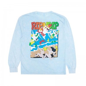 Long Sleeve Ripndip Summer Break Głęboka Niebieskie Niebieskie | PLI3045L