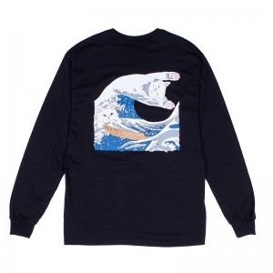 Long Sleeve Ripndip The Great Wave Of Nerm Czarne | PLH3054A