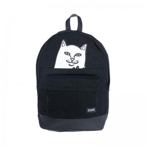 Plecaki Ripndip Lord Nermal Corduroy Czarne | PLL3359I