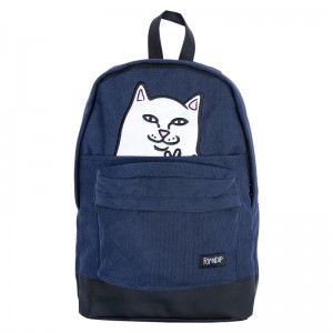 Plecaki Ripndip Lord Nermal Rzep Hands Corduroy Granatowe | PLZ3360U