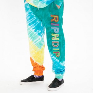 Spodnie Dresowe Ripndip Prisma Turkusowe Kolorowe | PLA2738H