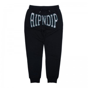 Spodnie Dresowe Ripndip Summer Revenge Rhinestone Czarne | PLI2735L