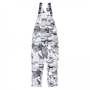 Spodnie Ripndip Dark Twisted Fantasy Overalls Czarne Białe | PLJ3002P